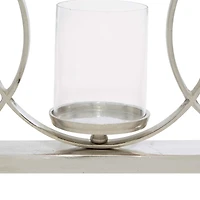 26'' Silver Aluminum Contemporary Candle Holder
