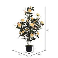 45" Artificial Yellow Rose Plant in Pot