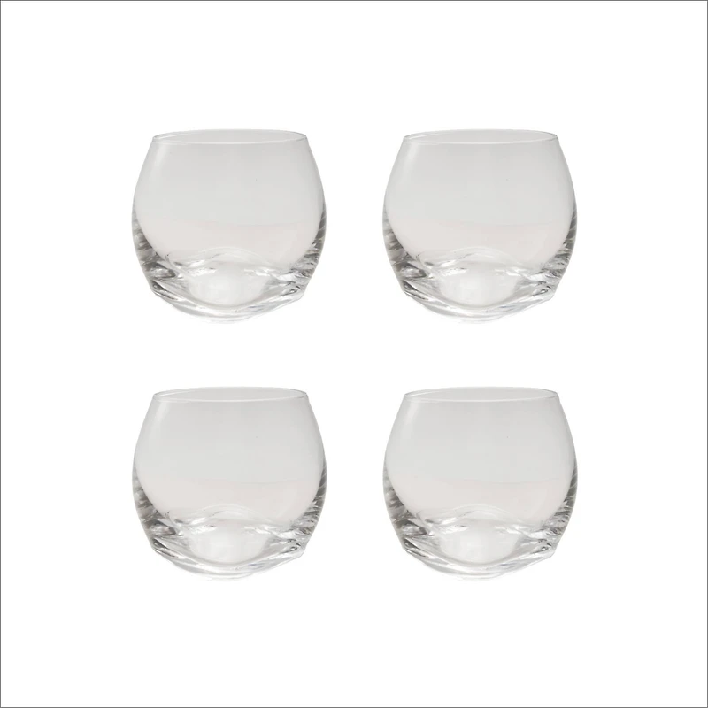 Hello Honey 6-Ounce Whiskey Glass, Clear, Set of 4