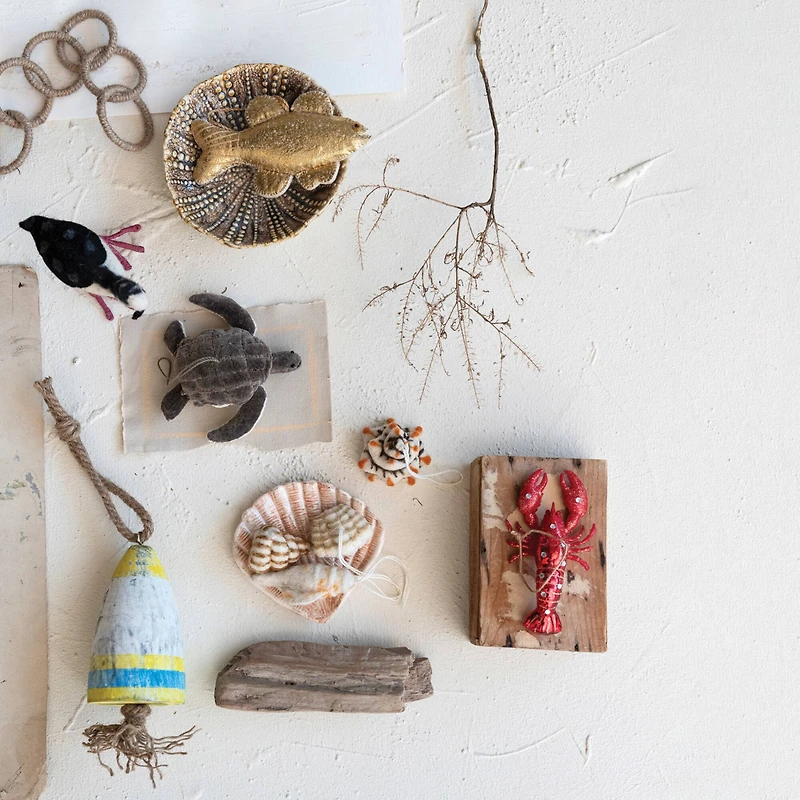 Hello Honey® 5.25" Red Glass Lobster Ornament with Glitter & Jewels