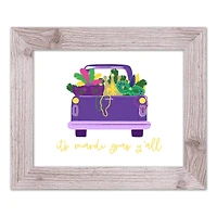 Truck Mardi Gras Yall Western White Framed Print