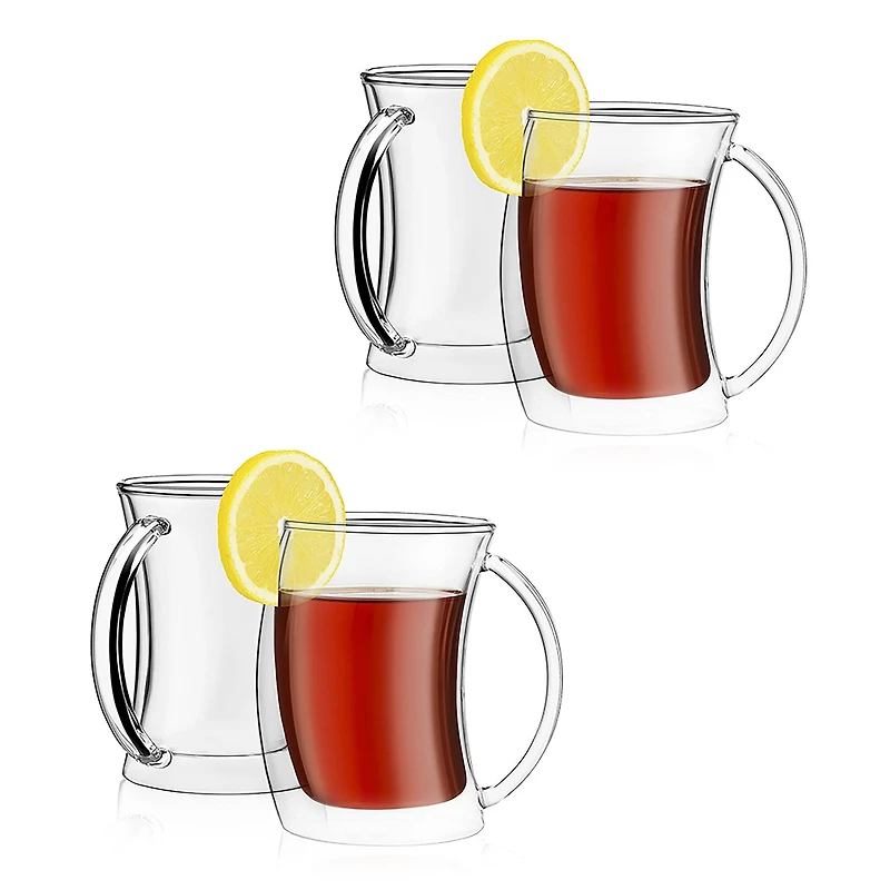JoyJolt® Caleo Double Wall Coffee & Tea Glasses, 4ct.