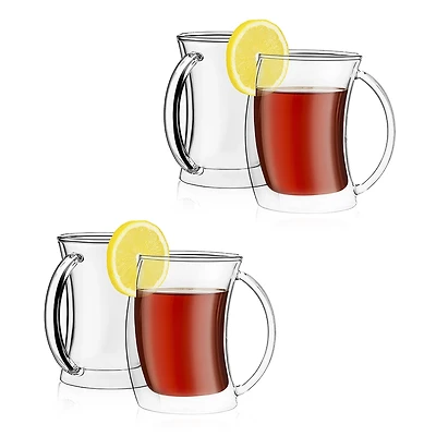 JoyJolt® Caleo Double Wall Coffee & Tea Glasses, 4ct.