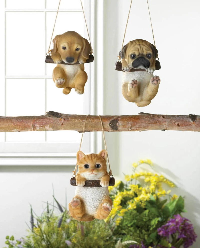 6" Swinging Pug Décor