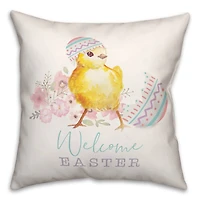 Welcome Easter Chick Throw Pillow