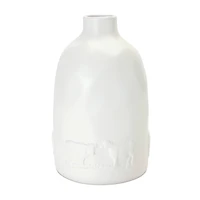 White Ceramic Farm Animal Vase Set