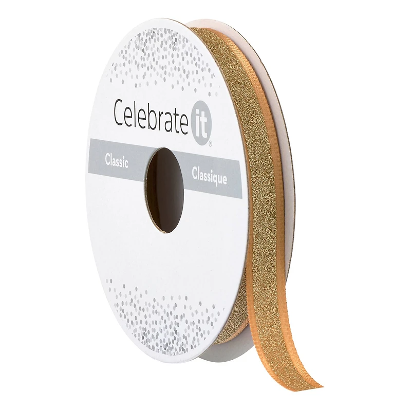 3/8" x 7yd. Satin Glitter Ribbon by Celebrate It