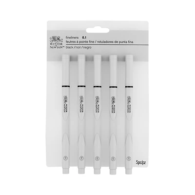 Winsor & Newton™ Black 0.1mm Fineliner Pens, 5ct.