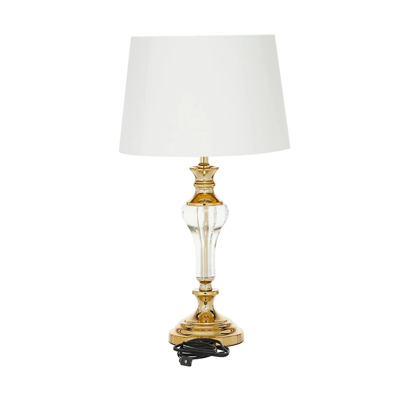 Gold Glass Glam Table Lamp, 27" x 15" x 15"