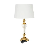 Gold Glass Glam Table Lamp, 27" x 15" x 15"
