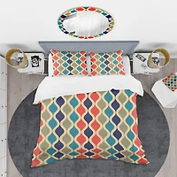 Designart 'Retro Ornamental Design VI' Mid-Century Duvet Cover Set