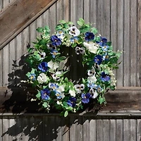 22" Mixed Petunia Pansy Floral Wreath