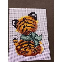 MP Studia Baby Tiger Christmas Tree Ornament Plastic Canvas Counted Cross Stitch Kit