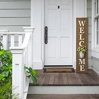 Glitzhome® 3.5ft. Welcome Porch Sign with Metal Planter
