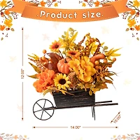 Glitzhome® 14" Fall Floral Cart Centerpiece