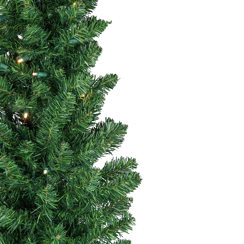 6ft. Pre-Lit Northern Balsam Fir Pencil Artificial Christmas Tree, Warm Clear LED Lights