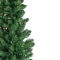 6ft. Pre-Lit Northern Balsam Fir Pencil Artificial Christmas Tree, Warm Clear LED Lights