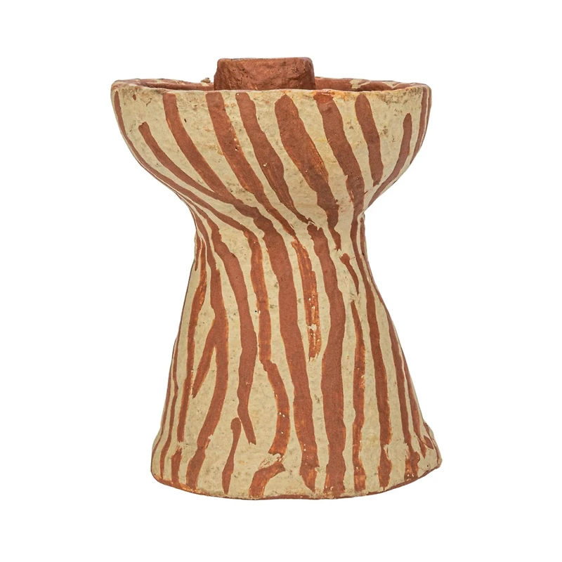 Hello Honey® 5" Round Decorative Hand-Painted Paper Mache Taper Holder