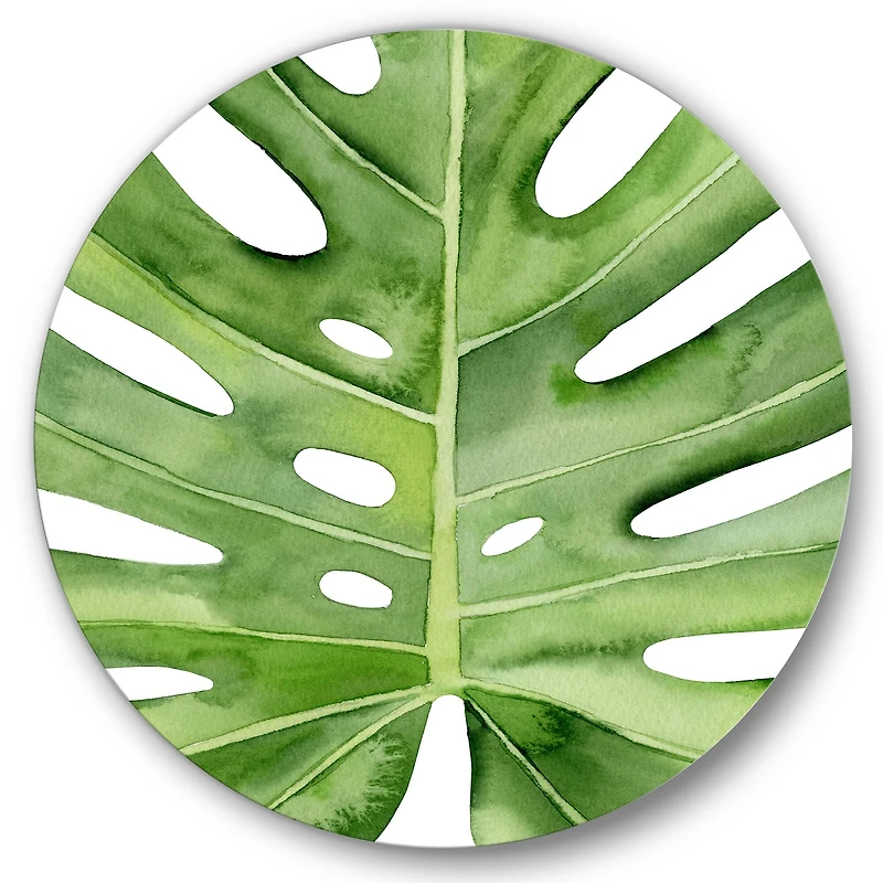 Designart - Green Monstera Leaf Tropical Palm Botanical Detail