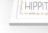 Hippity Hoppity Gray 12" x 36" White Framed Print Under Plexiglass
