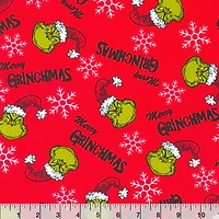 Dr. Seuss™ Merry Grinchmas on Red Cotton Fabric