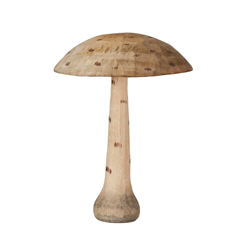 Hello Honey® 4.75" Natural Dotted Carved Wood Mushroom