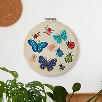6" Bugs & Butterflies Stamped Design Embroidery Kit with Hoop by Loops & Threads®