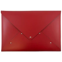 JAM Paper Red Legal Size Italian Leather Portfolio with Snap Closure