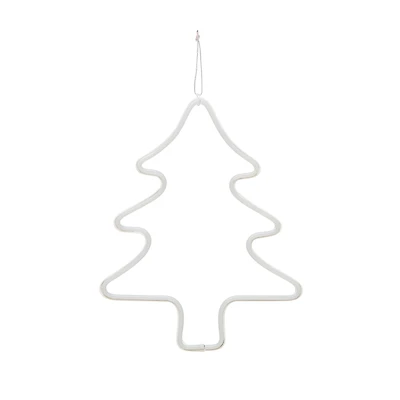 Hello Honey® 12.25" White Wire Tree Wall Décor with LED Light