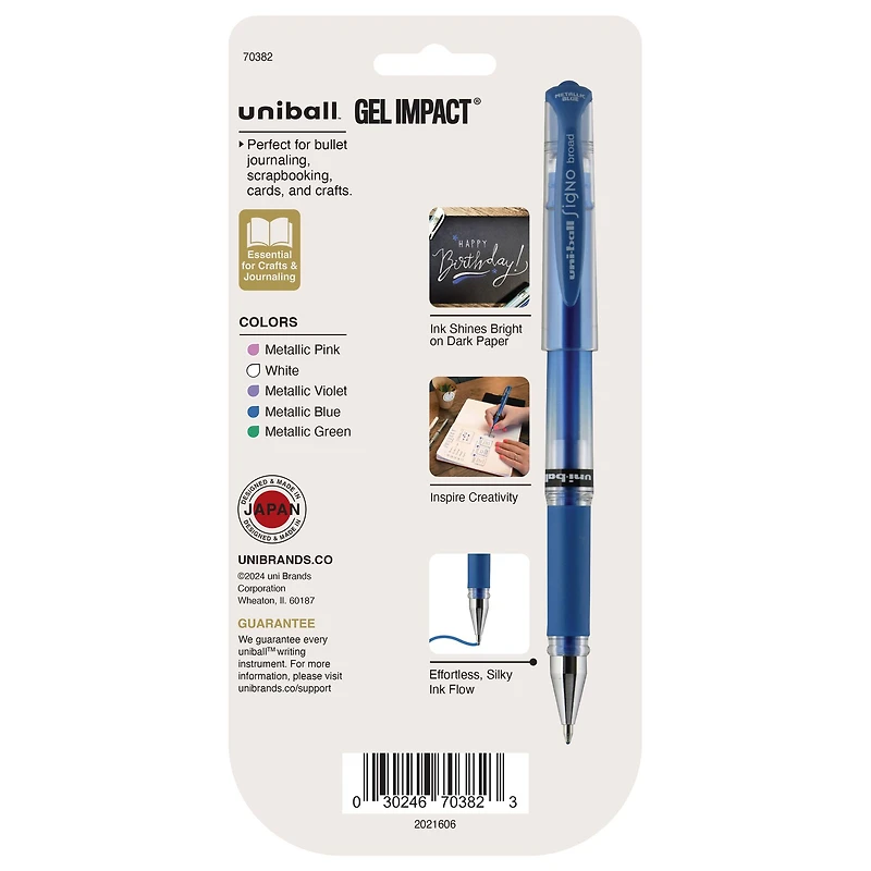 Uniball™ Gel Impact® 1mm Bold Metallic Gel Pens