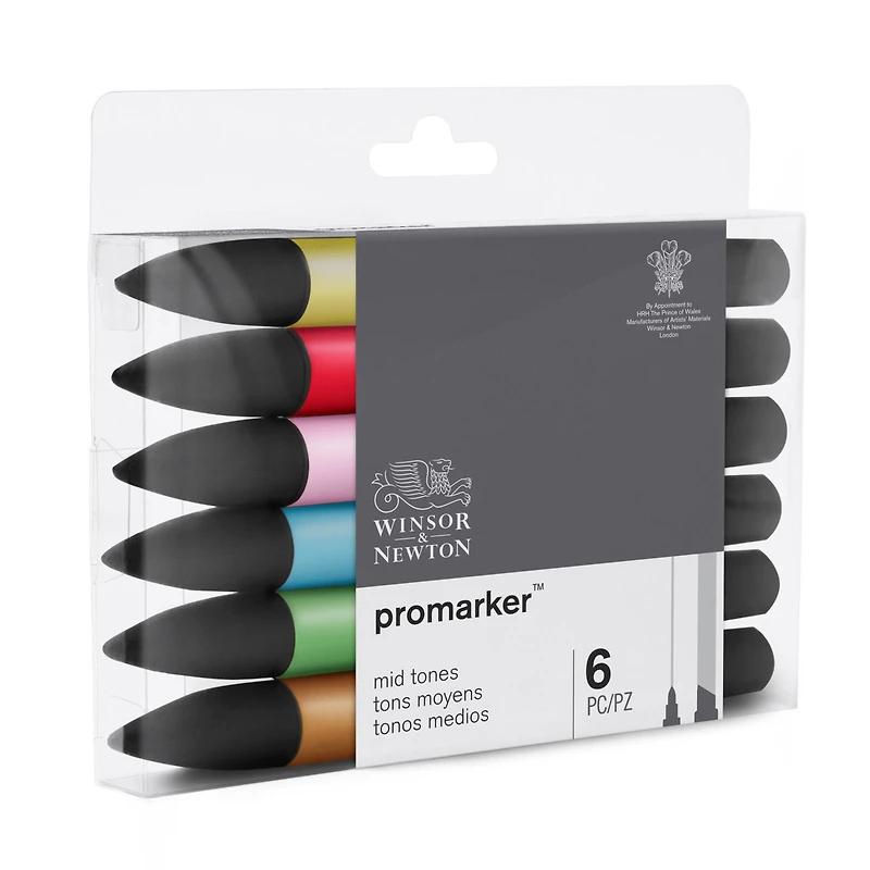 Winsor & Newton® ProMarker™ Mid Tones 6 Marker Set
