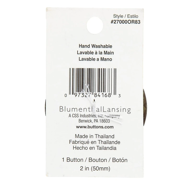 Organic Elements 2" Yellow Green Coconut Button