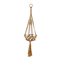 29" Brown Fabric Handmade Hanging Macrame Wall Planter