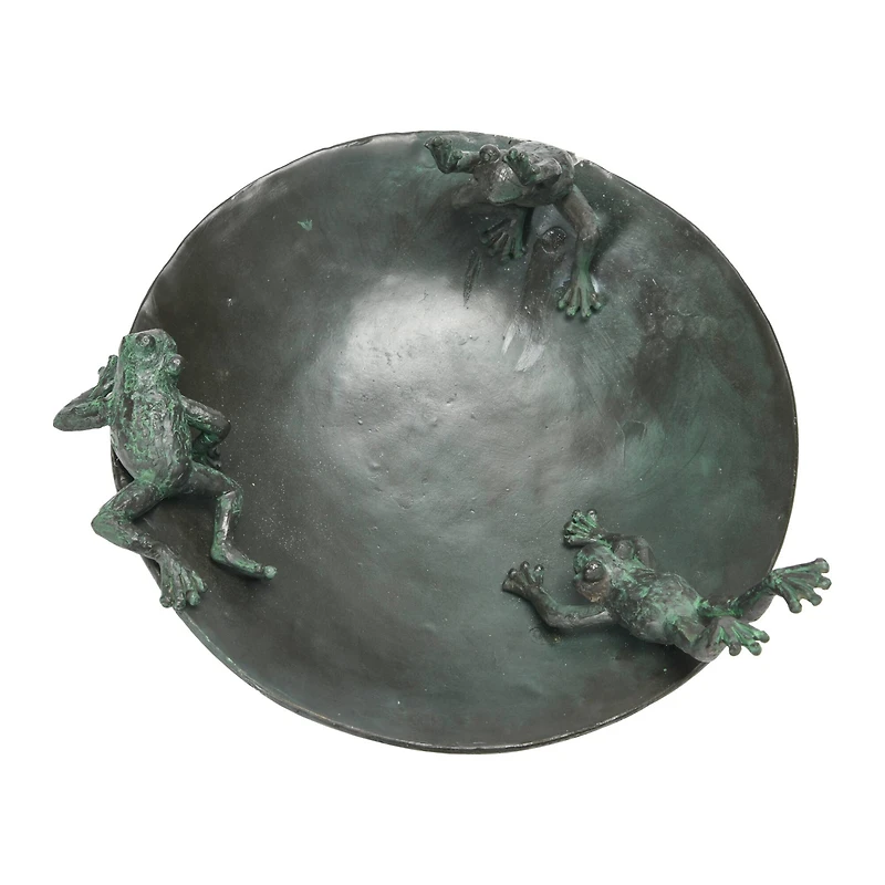Hello Honey® Resin Bird Bath With Frogs & Verdigris Finish