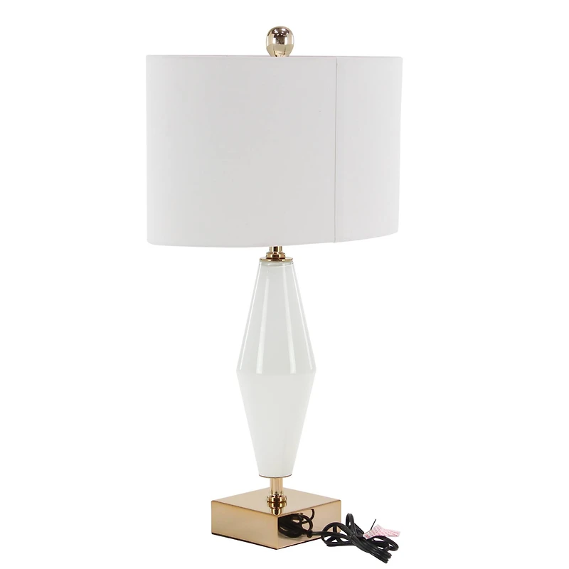 31" Gold Glass Transitional Table Lamp
