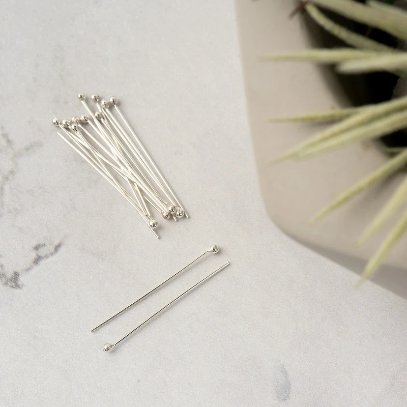 1" Sterling Silver Ball Head Pins, 16ct. by Bead Landing™