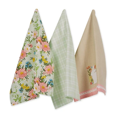 DII® Spring Bouquet Bunny Dishtowel Set