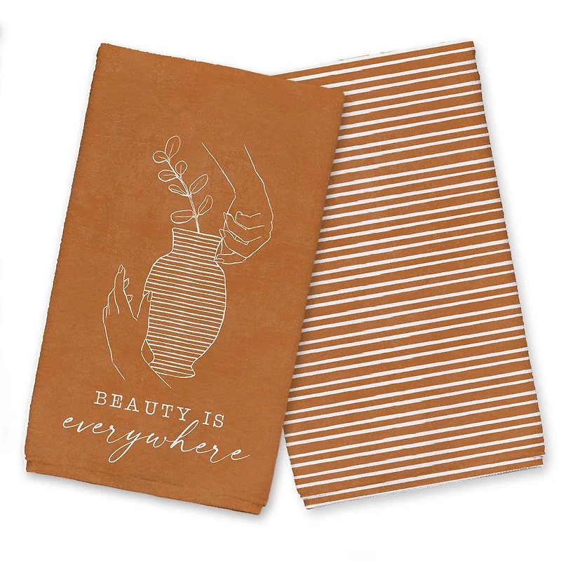 Orange Vase Beauty is Everywhere Towel Set