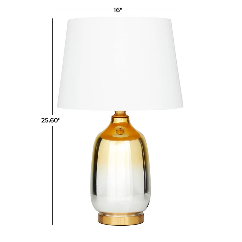 Gold Glass Glam Accent Lamp, 16" x 16" x 26"