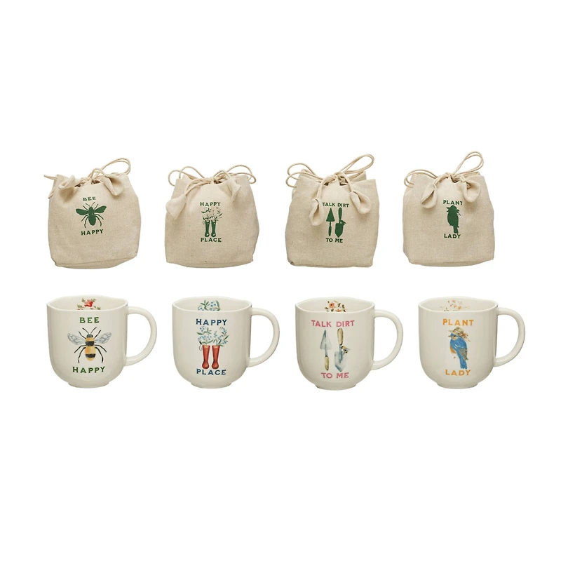 Hello Honey® Painted Garden Stoneware Mug Set