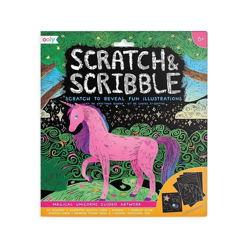 OOLY Magical Unicorn Scratch & Scribble Art Kit