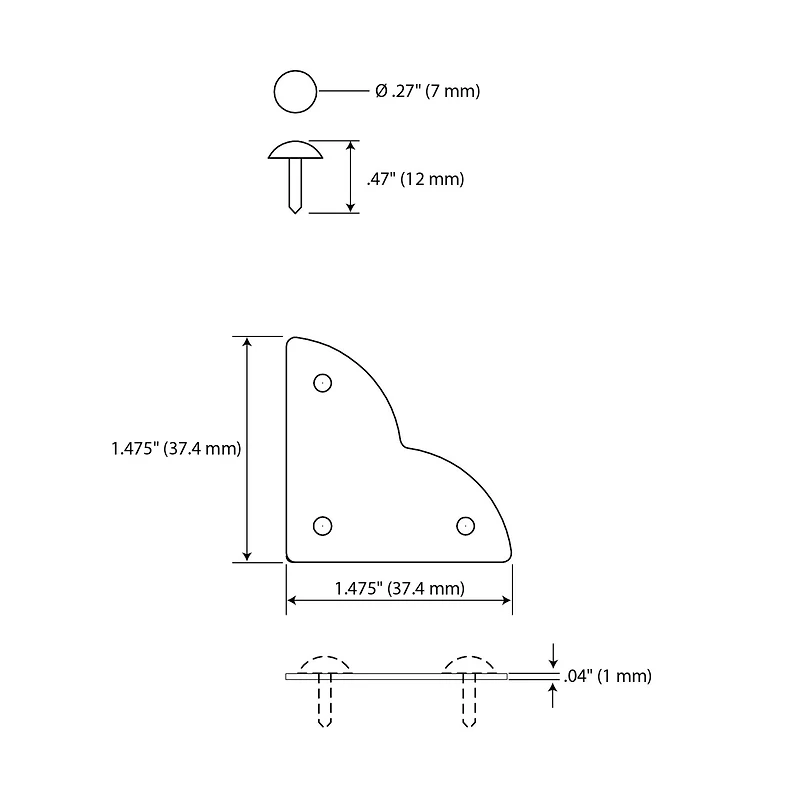 Dritz® Home Small Nickel Smooth Quatrefoil Corners, 3 Pack