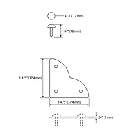 Dritz® Home Small Nickel Smooth Quatrefoil Corners, 3 Pack