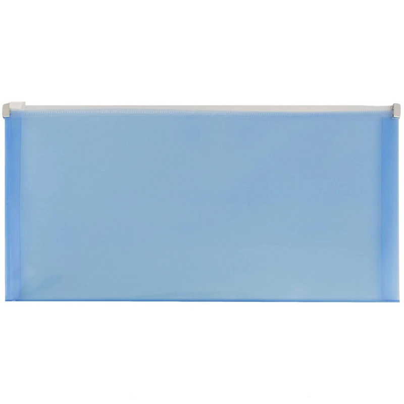 JAM Paper 5'' x 10'' Clear Plastic Pencil Pouch with Zip Closure