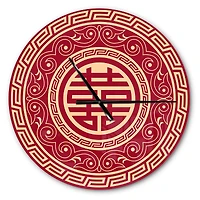 Designart 'Double Happiness Asian Decoration Modern Wall Clock