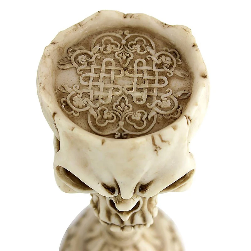 Design Toscano Skullduggery Skull & Sculptural Candlestick