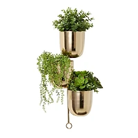 The Novogratz 25" Gold Metal Contemporary Wall Planter