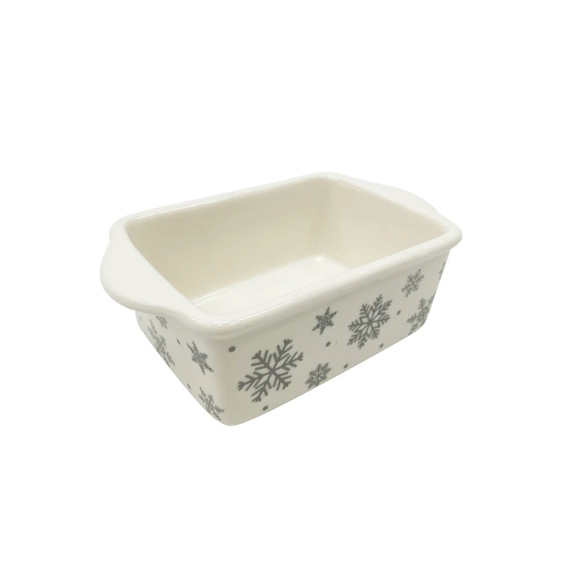 Mini Snowflake Ceramic Loaf Pan by Makery™