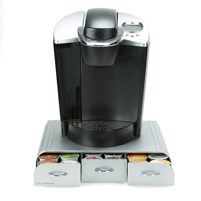 Mind Reader Silver 36 Capacity Single Serve Coffee Pod Holder Drawer