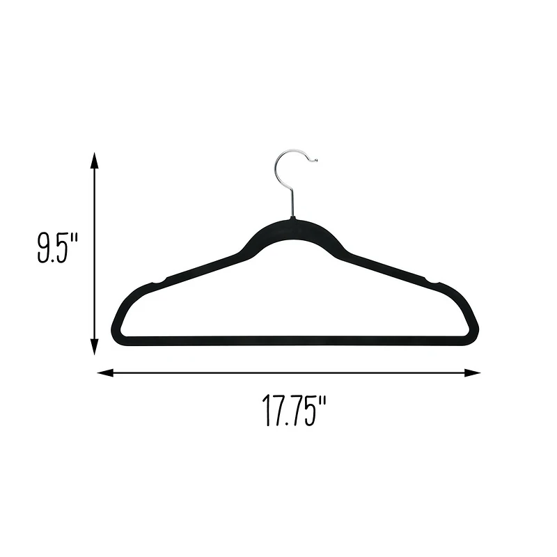 Honey Can Do Premium Velvet Black Hangers Set